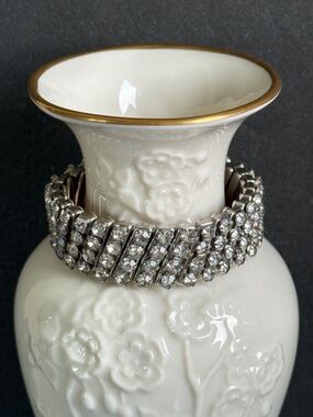 VINTAGE Clear Rhinestone Expansion Bracelet MCM